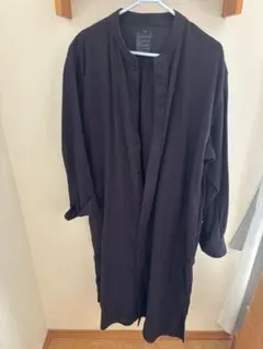 MUJI 無印良品 スタンドカラー シャツワンピース ダークグレー S-M