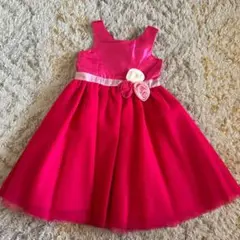 H&Mピンク フラワー装飾 チュールドレス　120 ピアノ発表会　結婚式