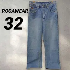 ROCAWEAR ロカウェア ライトブルー デニム 32 黄色ステッチ