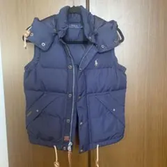 Polo Ralph Lauren フード付きダウンベスト S ネイビー