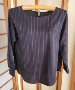 茶*ー様 UNTITLEDアンタイトル　長袖ブラウストップス　2M相当　ネイビー