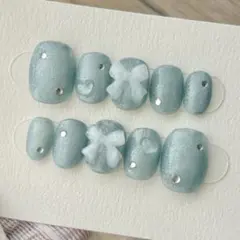 ブルーマグネットネイルチップ　現品