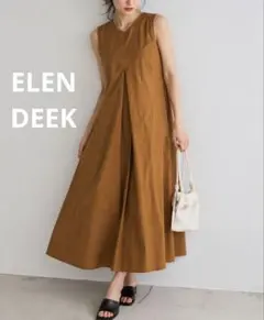 近年✨】ELENDEEK グリーン ノースリーブ ロングワンピース Mサイズ