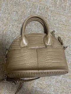 ZARA クロコダイル風ショルダーバッグ ベージュ