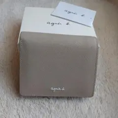 agnès b. アニエスベー 三つ折り財布 ベージュ