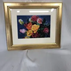 真作】油彩画 「赤い薔薇」 豪華額装付 サイン有 静物画 T1 - メルカリ