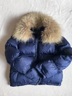 フラジール ラクーンファー着脱可 濃紺ダウンジャケット レディース