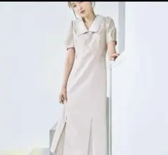 WILLSELECTION レース襟付きベージュワンピース