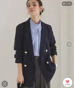 M サイズ ANGIE 金ボタン チェック ダブル ブレザー ジャケット