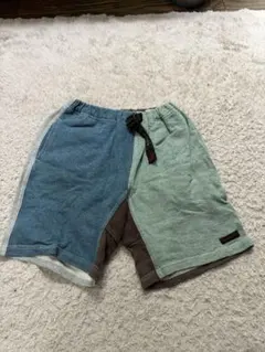 Denim dungaree パッチワーク 半ズボン 140