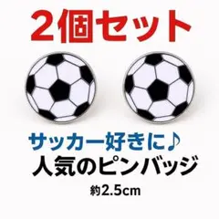 【2個セット】サッカーボール ピンバッジ スポーツ応援 ワンポイント サッカー