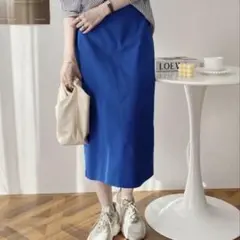 【美品】nissen la-beu タイトスカート L ロイヤルブルーのサムネイル