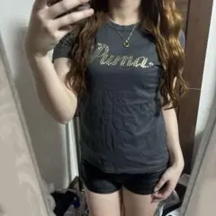 Puma グレー Tシャツ 星 スター ゴールド