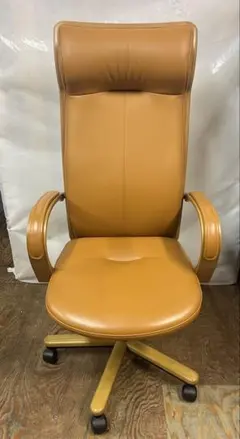 カリモクデスクチェア XT5700ブナ材 本革 ハイバック ロッキング