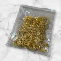 新品 ハンドメイド キーホルダーパーツ 100個 ゴールド キーリング 丸カン付