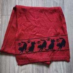 CYANA 猫シルエット 赤マフラー