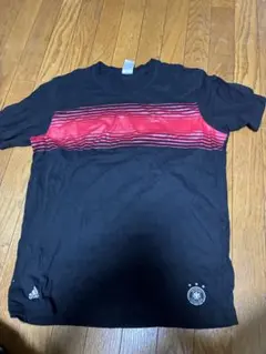 adidas アディダス　シャツ　黒　ブラック　赤　レッド　2XL