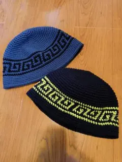 クラッシャーハット 2色セット 雷紋柄 ツートン