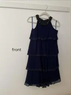 セレモニー フリルワンピース ネイビー