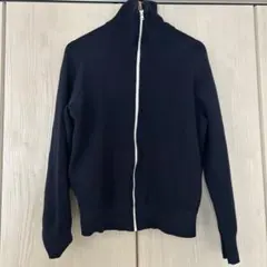 【着用数回】 ユニクロC ミラノリブフルジップカーディガン NAVY XXL
