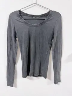 ZARA ダークグレー 長袖Tシャツ M