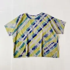 【美品】ヨーガンレール　ブラウス　タイダイ染め　絞り染め　Tシャツ　ストライプのサムネイル