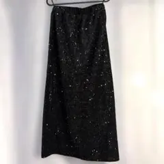MK MICHEL KLEIN 洗える　スパンコール　ナロースカート　華やか　黒のサムネイル
