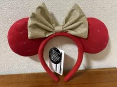 ディズニー　ミッキー　ミニー　キルティング　ゴールドリボン　限定　カチューシャ