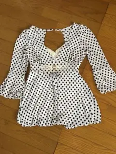 セシルマクビー ドット柄 五分袖バルーンチュニック レア