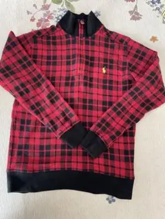 ポロ・ラルフ・ローレン 赤黒チェック トレーナー