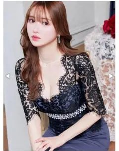 【新品未使用タグ付き】DAZZY レース Vネック ナイトドレス S~LL