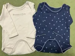 ベビー肌着　長袖ロンパース 80 2枚　テタテート