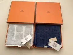 新品・タグ付】エルメス タオルハンカチ 2点セット 33×33cm 箱入り