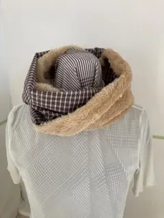 リバーシブル ネックウォーマー チェック柄