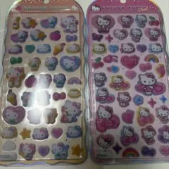 ハローキティ レオパード コットンパフィーシール 2枚セット 正規品