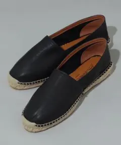 【BEAMS F別注】ドンキーショス レザー エスパドリーユ 黒 44のサムネイル