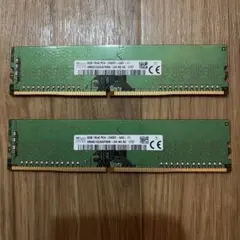 SKhynix 8GB PC4-2400T-UA2-11 DDR4 メモリ 2枚 - メルカリ