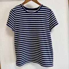 Petit Bateau ボーダー 半袖 Tシャツ ネイビーMサイズのサムネイル