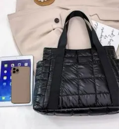 キルティング　秋冬　大容量　収納　トートバッグ　肩掛け　人気　可愛い　シンプル