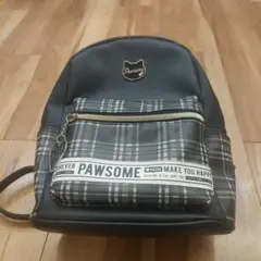 黒白チェック柄リュック