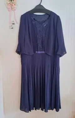 新品 レースプリーツワンピース ボレロセット ローズティアラ 大きいサイズ 46