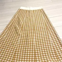 GU チェック柄フレアスカート Mサイズ