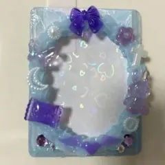 ホイップデコ　トレカケース　クリアブルー✖️パープルピンク