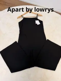 【Apart by lowrys】TRPUスクエアキャミサロペット ブラック F