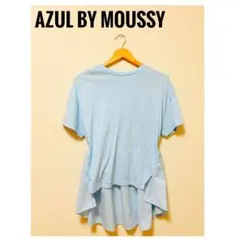 【美品】AZUL by moussy ペプラムシルエットドッキングデザイン半袖