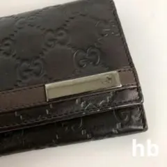 GUCCI グッチ シマレザー 長財布 GG柄 ブラック 二つ折り