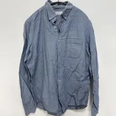 nano universe ナノユニバース シャツ ブルー 長袖 ポケット