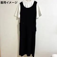 ジャンパースカート　黒　マタニティも可のサムネイル