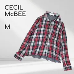 CECILMcBEE コットンチェックシャツ　長袖　赤×白×黒のサムネイル