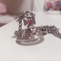 Vivienne Westwood タイニーオーブネックレス シルバー×ピンク